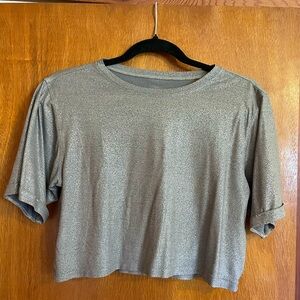 Sparkly Grey Lululemon x Soulcycle Crop Top